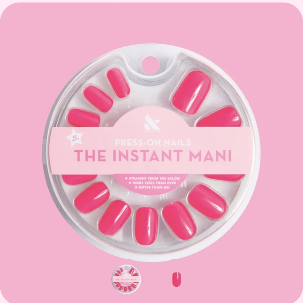 The Instant Mani Hot Strawberry press on nails